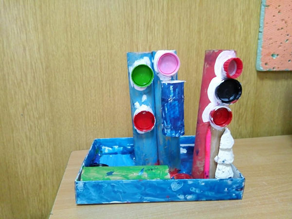 Children´s work made of different materijals