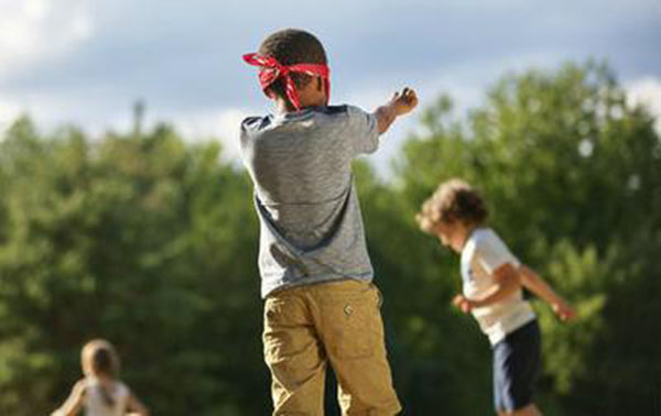 A blindfold game, photo credit Kid's Party Cabin