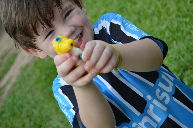 Playing with water pistol