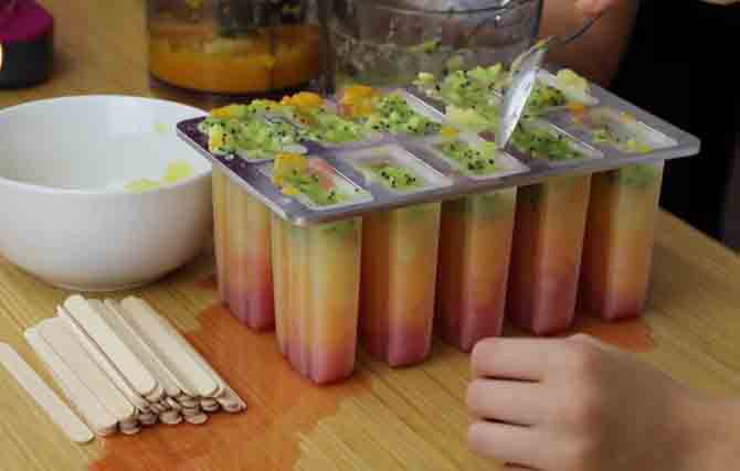 Children make homemade ice-cream